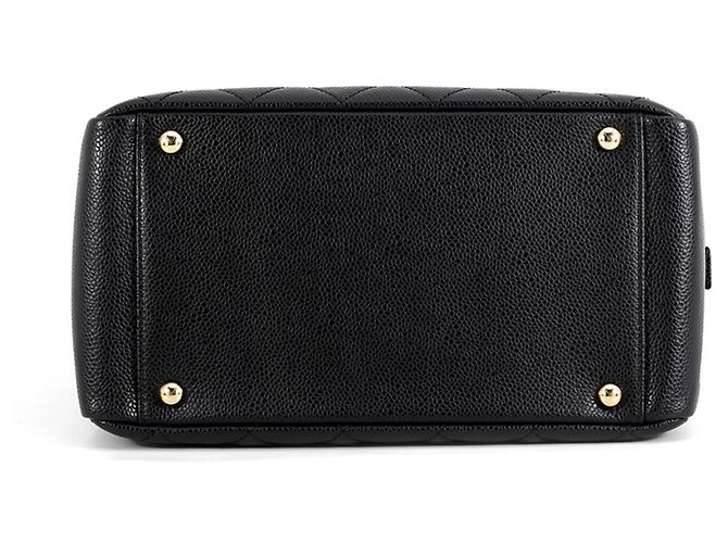 Borsa Chanel in pelle di vitello grana nera - vista 3
