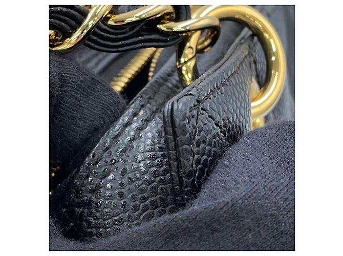 Borsa Chanel in pelle di vitello grana nera - vista 9