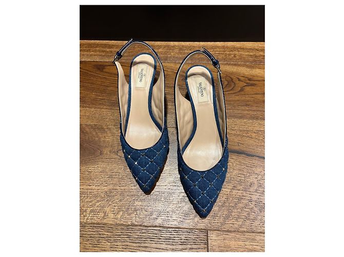 Valentino Garavani Rockstud Denim Slingback Pumps - Ansicht 10