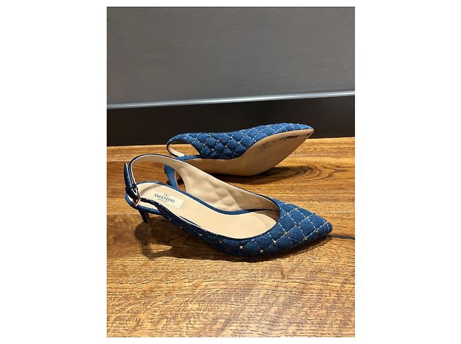 Valentino Garavani Rockstud Denim Slingback Pumps - Ansicht 11