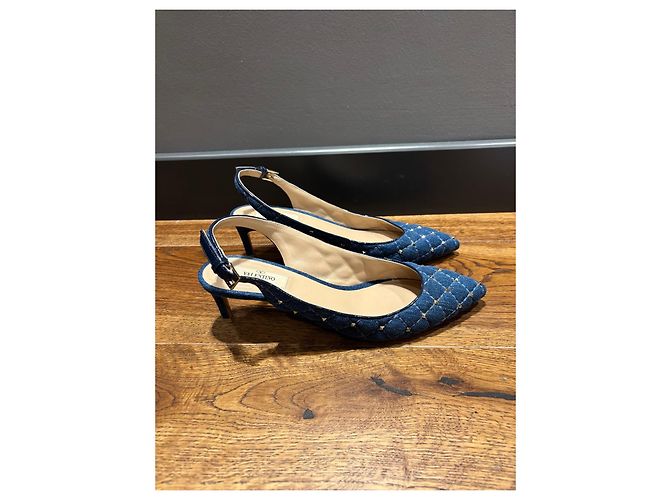 Valentino Garavani Rockstud Denim Slingback Pumps - Ansicht 7