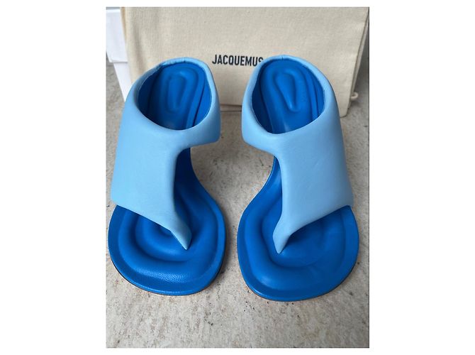 Jacquemus Les Mules Limone Mules con tacco blu in pelle - vista 2