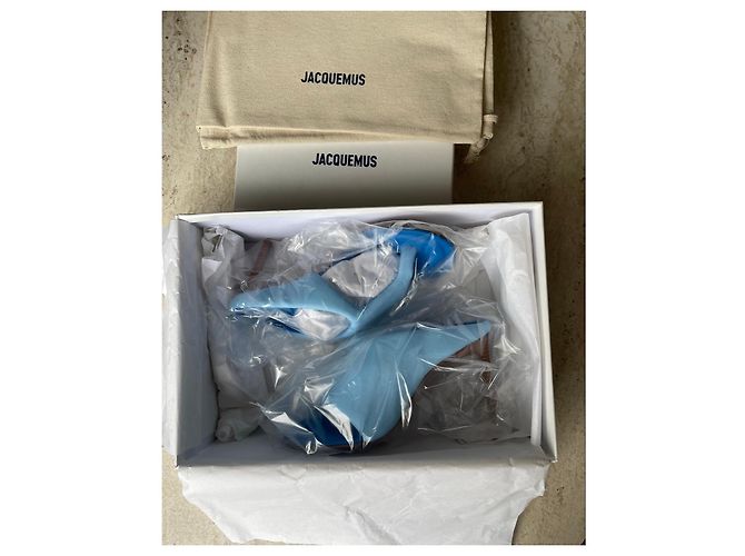 Jacquemus Les Mules Limone Mules con tacco blu in pelle - vista 5