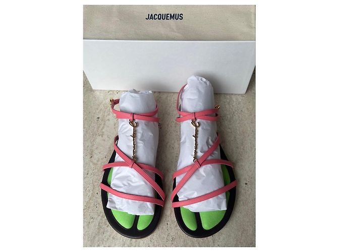 Jacquemus Parlu Sandali in Pelle - Rosa e Verde - vista 2