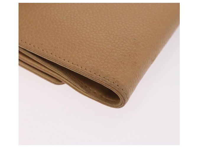Cartera CHANEL Caviar Skin Beige CC Auth 208527 - Jerrillo - vista 10