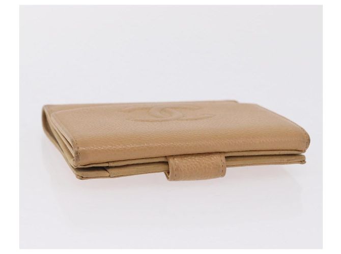 Cartera CHANEL Caviar Skin Beige CC Auth 208527 - Jerrillo - vista 6