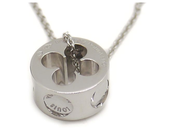 Collana con pendente Louis Vuitton Empreinte in oro bianco 18K - vista 2