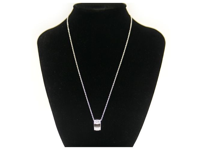 Collana con pendente Louis Vuitton Empreinte in oro bianco 18K - vista 6