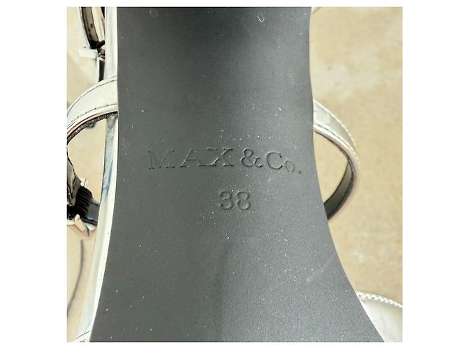 Autre Marque MAX&Co. Silberne Leder Mary Janes mit Blockabsatz - Ansicht 8