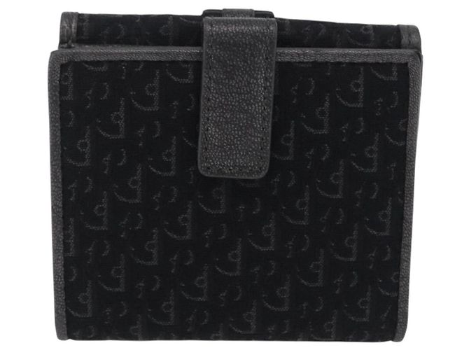 Christian Dior Trotter Canvas Wallet Black Silver Auth 208541V - Jerrillo - vista 3