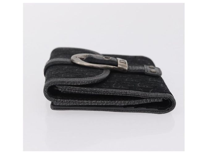 Christian Dior Trotter Canvas Wallet Black Silver Auth 208541V - Jerrillo - vista 5