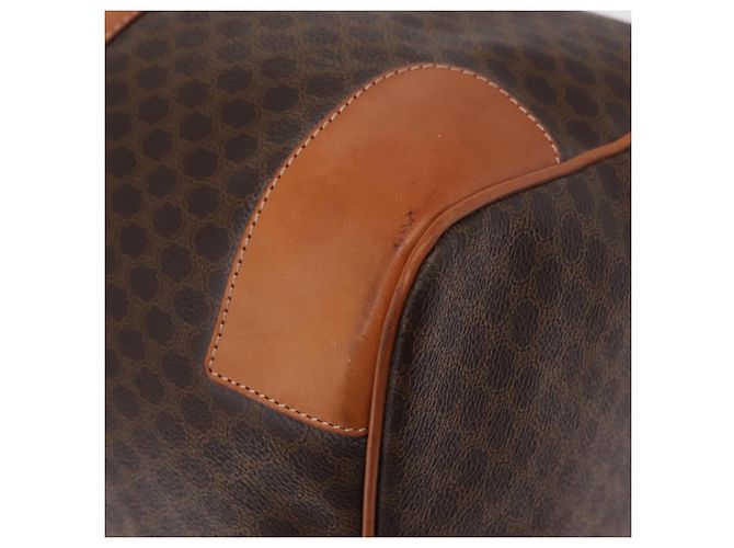 Céline CELINE Macadam Canvas Boston Bag PVC Leather Brown Gold Auth 208652V - Jerrillo - vista 17