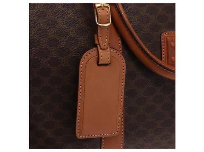 Céline CELINE Macadam Canvas Boston Bag PVC Leather Brown Gold Auth 208652V - Jerrillo - vista 19
