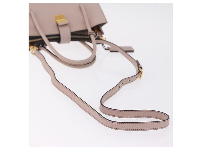 Miu Miu Hand Bag Leather 2way Beige Gold Tone Auth 209104 - Jerrillo - vista 10