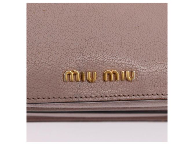 Miu Miu Hand Bag Leather 2way Beige Gold Tone Auth 209104 - Jerrillo - vista 19