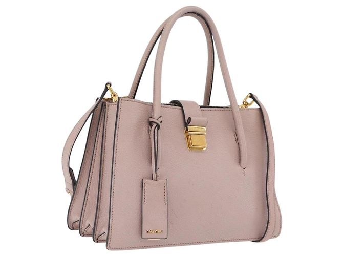 Miu Miu Hand Bag Leather 2way Beige Gold Tone Auth 209104 - Jerrillo - vista 2