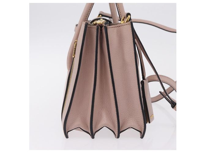Miu Miu Hand Bag Leather 2way Beige Gold Tone Auth 209104 - Jerrillo - vista 6