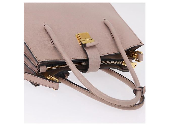 Miu Miu Hand Bag Leather 2way Beige Gold Tone Auth 209104 - Jerrillo - vista 7