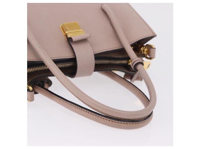 Miu Miu Hand Bag Leather 2way Beige Gold Tone Auth 209104 - Jerrillo - vista 8