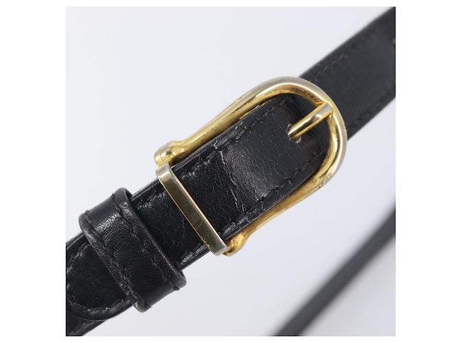 Céline CELINE Shoulder Bag Leather Black Gold Auth 209039 - Jerrillo - vista 10