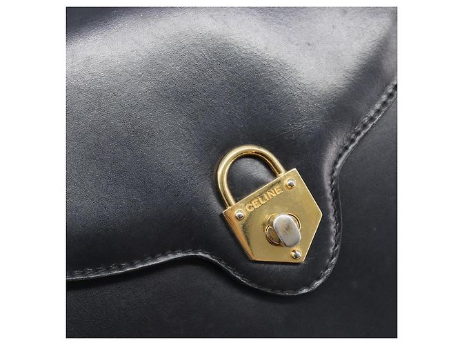 Céline CELINE Shoulder Bag Leather Black Gold Auth 209039 - Jerrillo - vista 17