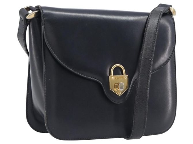 Céline CELINE Shoulder Bag Leather Black Gold Auth 209039 - Jerrillo - vista 2