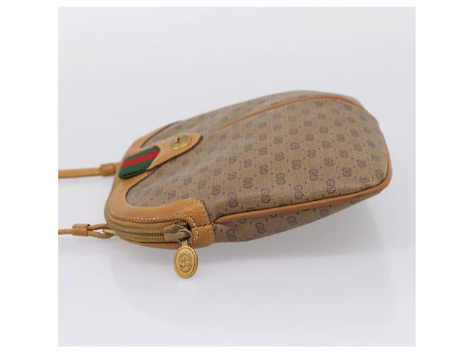GUCCI Micro GG Web Sherry Line Shoulder Bag PVC Brown 904 02 047 Auth 209155 - Jerrillo - vista 4