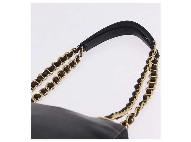 PRADA Bolsa de Ombro com Corrente em Couro Preto e Dourado Auth 209449V - Jerrillo - vista 8