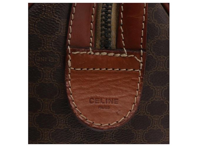 Céline CELINE Sac Boston Macadam PVC Marron Ton Or Auth 209797 - Jerrillo - vue 16