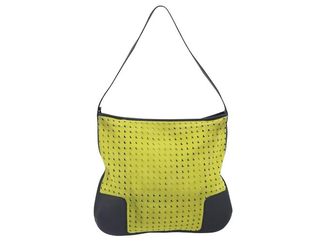 LOEWE Shoulder Bag Suede Yellow Gold Auth 209832 - Jerrillo - vista 3