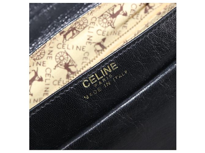 Céline CELINE Shoulder Bag Leather Black Gold Auth 209863 - Jerrillo - vista 19