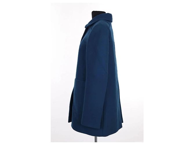 Tara Jarmon Abrigo de lana virgen azul - vista 3