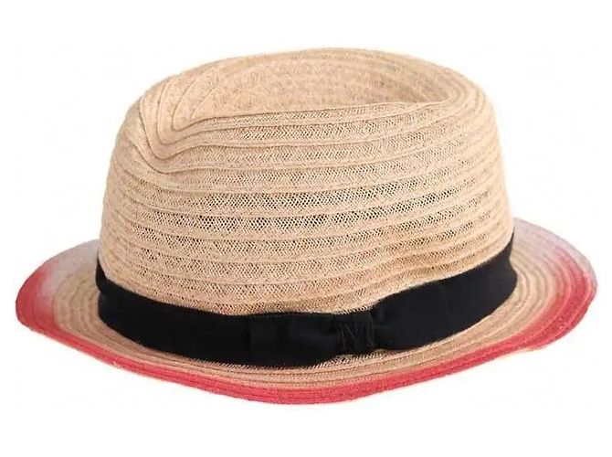 Cappello in vimine beige Maison Michel - vista 2