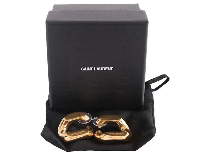 Autre Marque Pendientes Saint Laurent dorados - vista 4