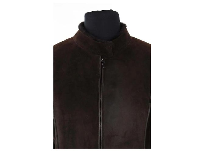 Abrigo de cuero marrón Calvin Klein - vista 2