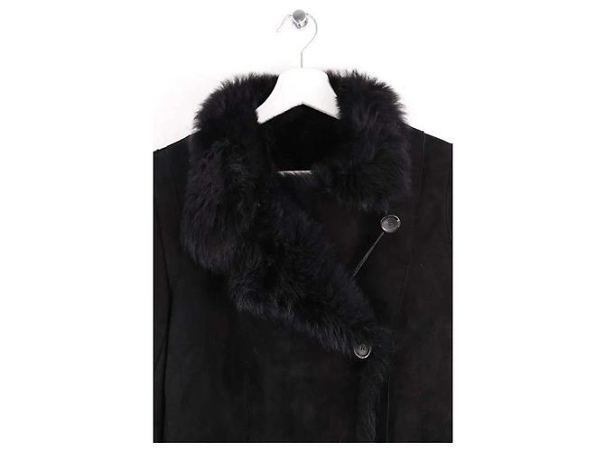 Autre Marque Abrigo de cuero negro Other Brand - vista 2
