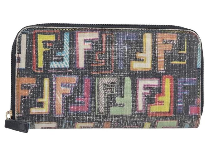 FENDI Zucca Canvas Long Wallet Multicolor Gold Auth 209846 - Jerrillo - vista 2