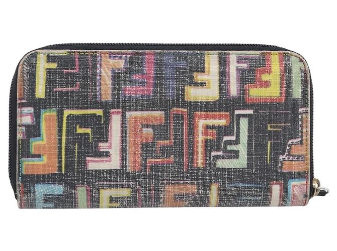 FENDI Zucca Canvas Long Wallet Multicolor Gold Auth 209846 - Jerrillo - vista 3