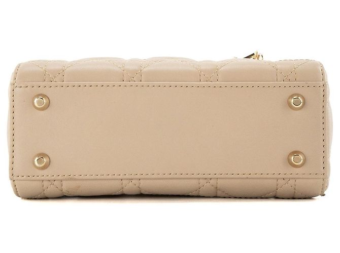 DIOR - Borsa a tracolla Lady Dior mini Dior in pelle cannage beige - vista 4