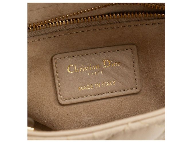 DIOR - Borsa a tracolla Lady Dior mini Dior in pelle cannage beige - vista 8