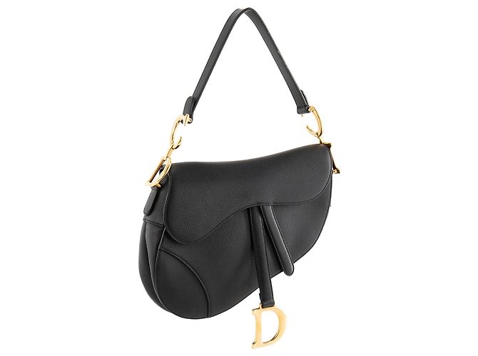 DIOR - Bolsa de ombro Saddle small Dior em couro grão preto - vista 2
