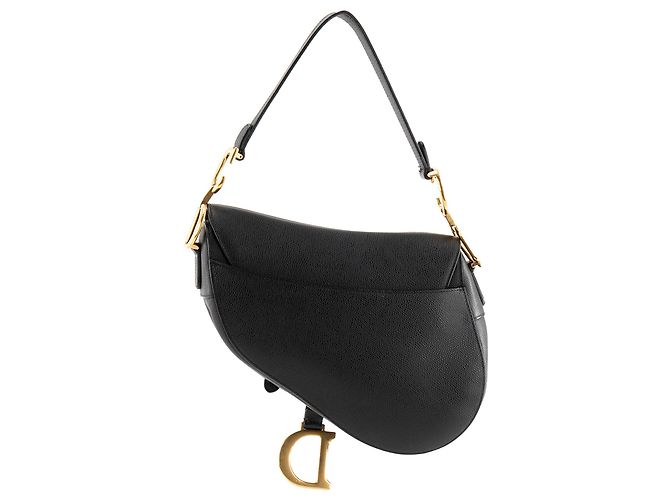 DIOR - Bolsa de ombro Saddle small Dior em couro grão preto - vista 3