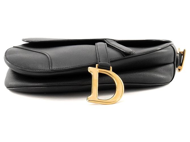 DIOR - Bolsa de ombro Saddle small Dior em couro grão preto - vista 4