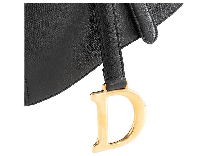 DIOR - Bolsa de ombro Saddle small Dior em couro grão preto - vista 5
