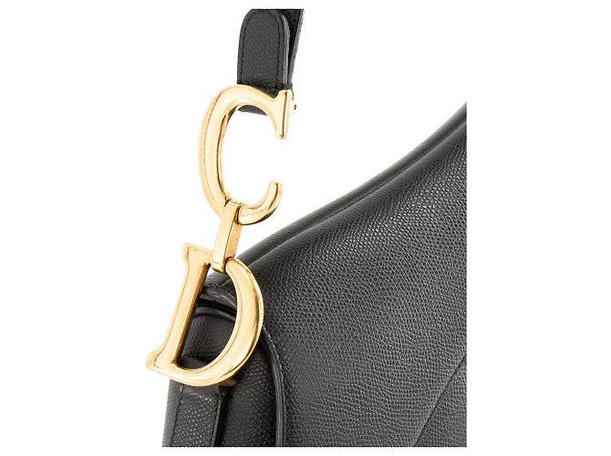 DIOR - Bolsa de ombro Saddle small Dior em couro grão preto - vista 6