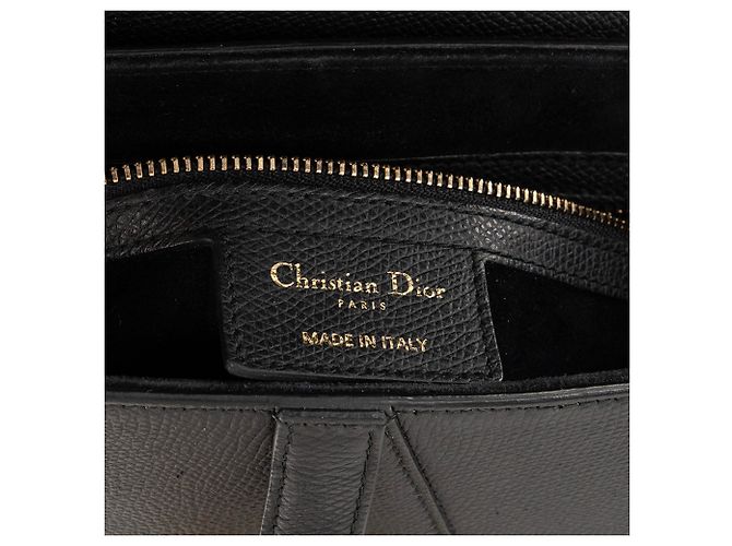 DIOR - Bolsa de ombro Saddle small Dior em couro grão preto - vista 8