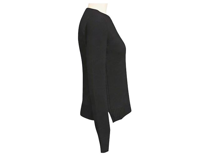 Loro Piana Langärmliger Rundhals-Pullover aus Baby Cashmere in Schwarz - Ansicht 2
