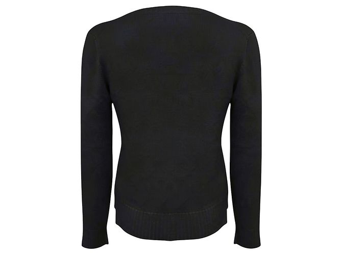 Loro Piana Langärmliger Rundhals-Pullover aus Baby Cashmere in Schwarz - Ansicht 3