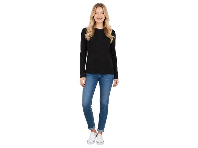 Loro Piana Langärmliger Rundhals-Pullover aus Baby Cashmere in Schwarz - Ansicht 6