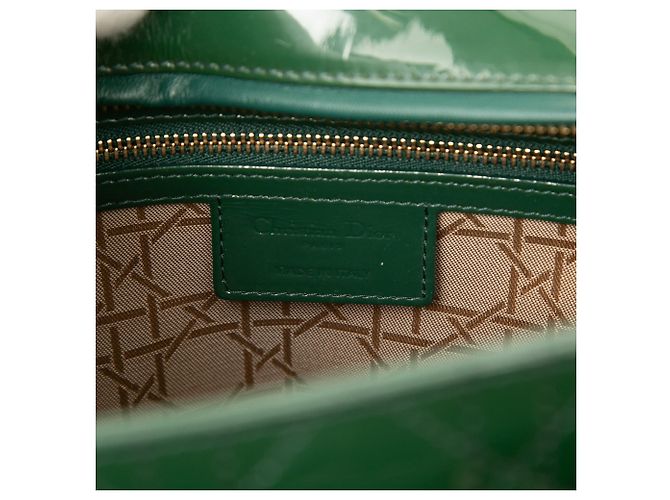 Borsa Lady Dior Large in pelle laccata Cannage Verde - vista 5